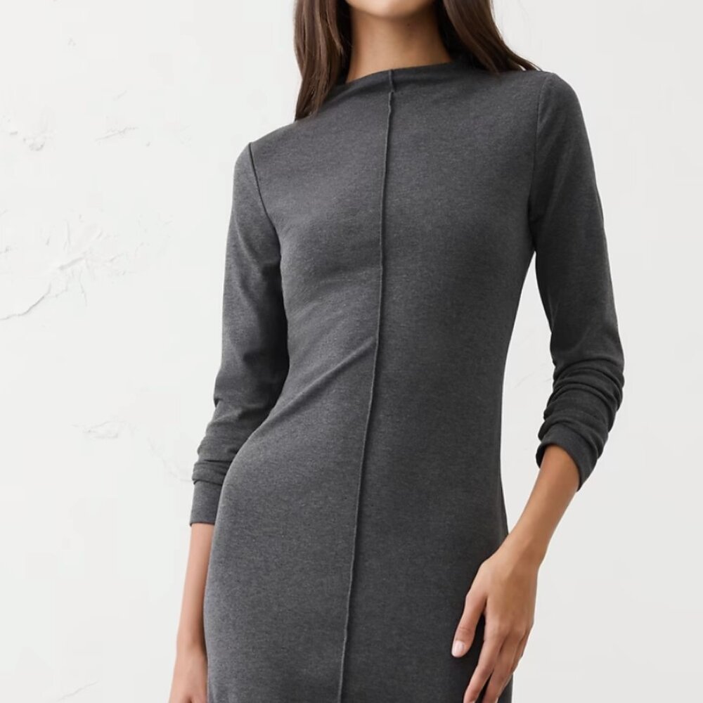 Cozy Ribbed Knit Midi Dress Size S